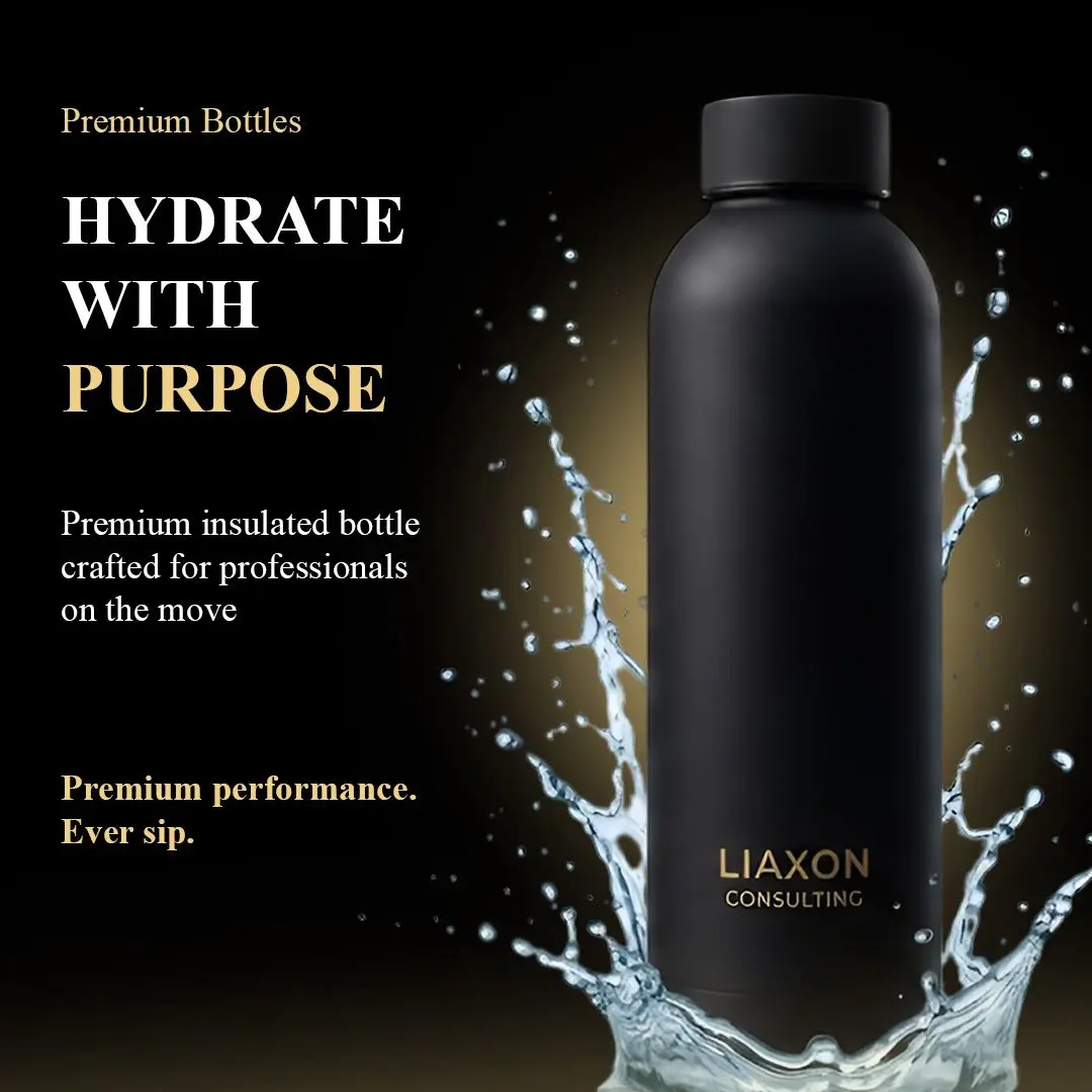Matte black insulated bottle